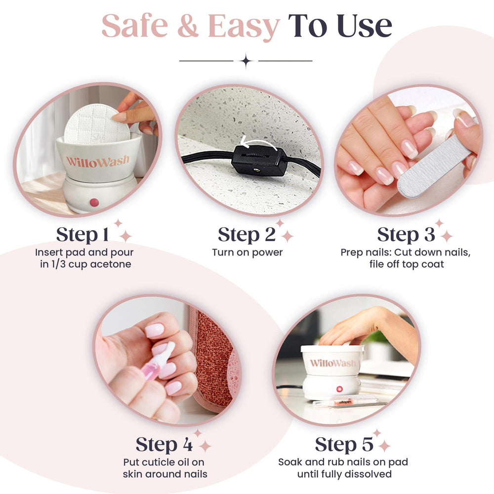 Saint Willo Willopad Refills box placed on vanity for at-home manicure setup.