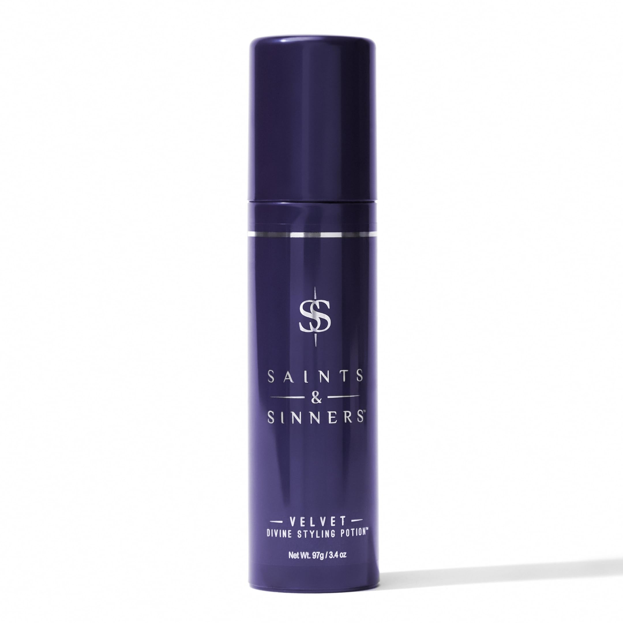 Saints & Sinners Velvet Divine Styling Potion bottle delivering frizz control and shine