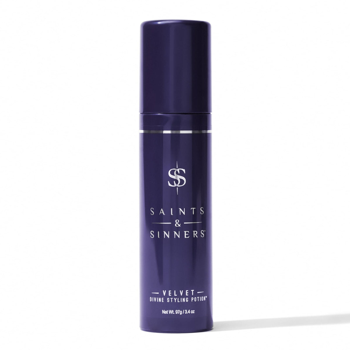 Saints & Sinners Velvet Divine Styling Potion bottle delivering frizz control and shine