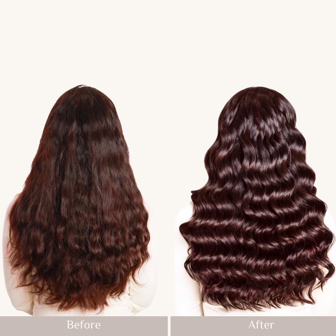 Smoothed hair after using Velvet Divine Styling Potion for enhanced manageability