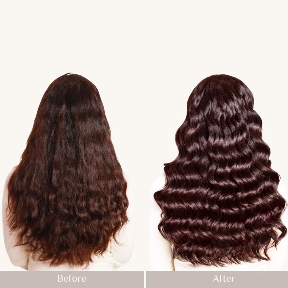 Smoothed hair after using Velvet Divine Styling Potion for enhanced manageability