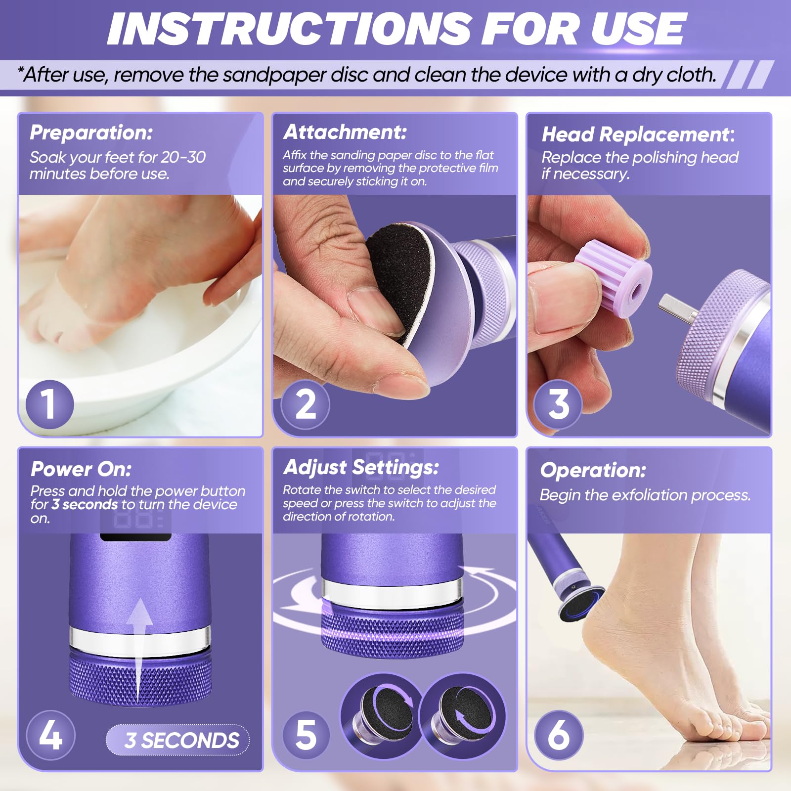 Saker foot file close up shows adjustable speed dial for care levels
