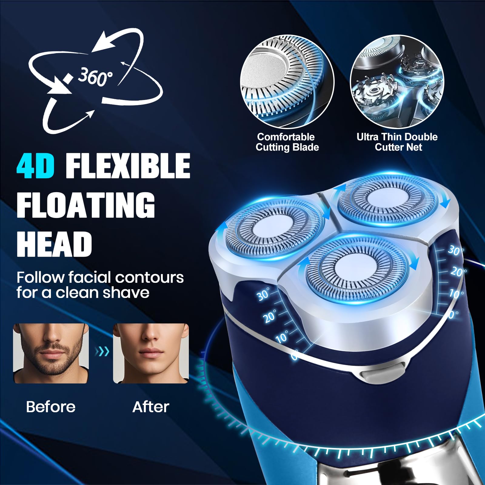 Sakioo electric razor pop-up trimmer for precise sideburns and neat lines