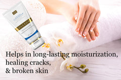 Salcoll Collagen hand cream on hand demonstrates lightweight, all-skin-types feel.