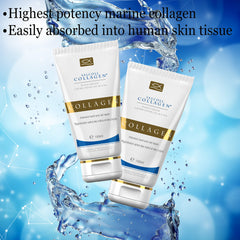 Salcoll Collagen hand cream being applied with smooth, non-greasy absorption.