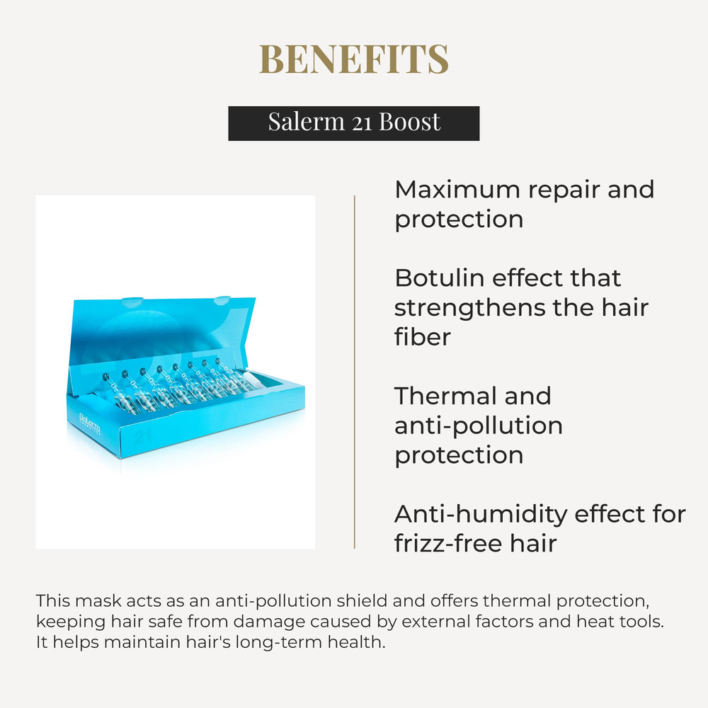 SALERM 21 Boost anti-pollution shield protecting hair from environmental stress.