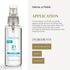 SALERM 21 Finish liposomes-provitamin B5 glow emphasizes glossy strands.