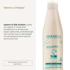 SALERM 21 leave-in application on hair shows detangling and shine