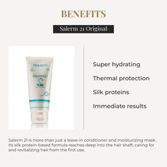 SALERM 21 Silk Protein applied to damp hair for moisture and detangling ease