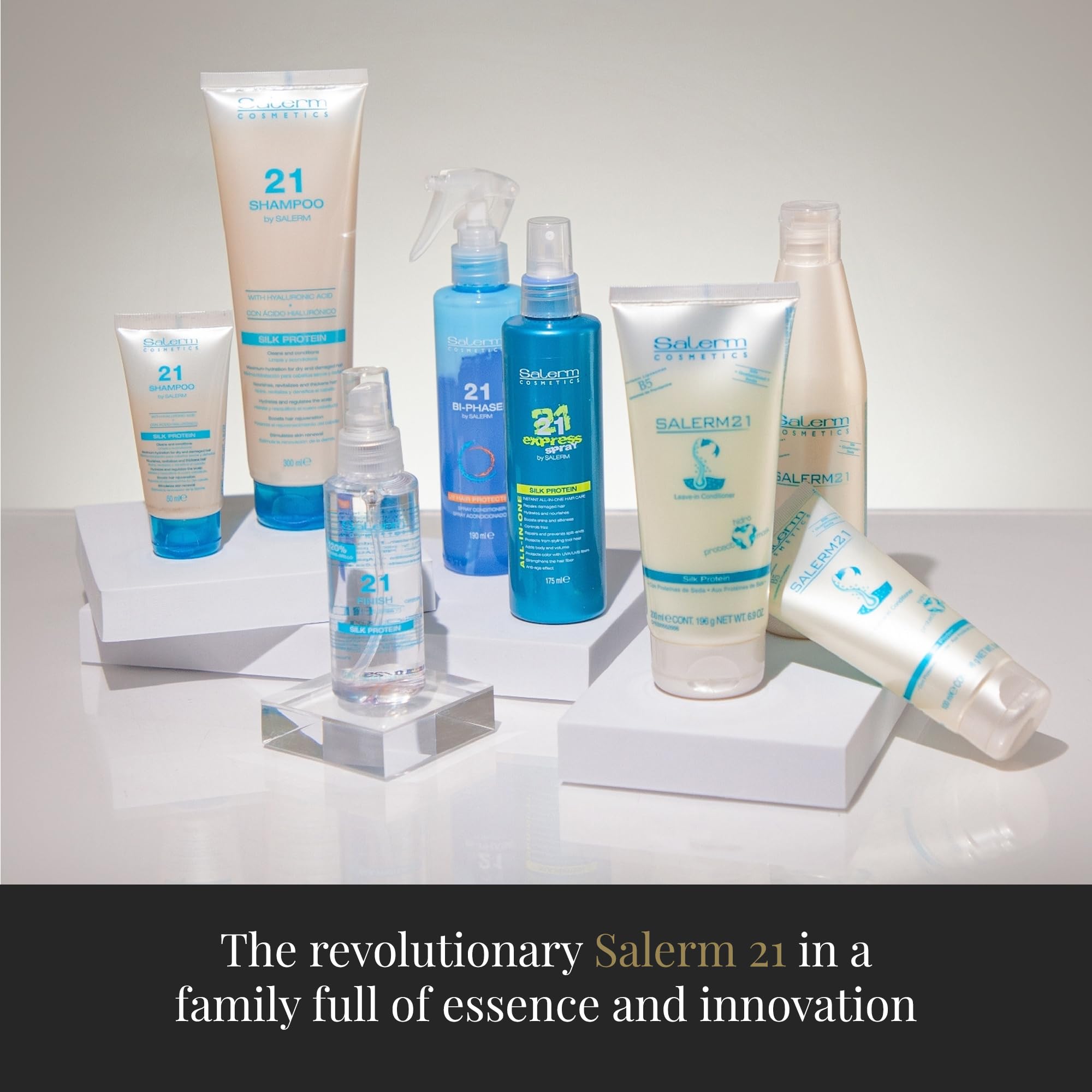 SALERM 21 Silk Protein shields hair against chlorine and saltwater.