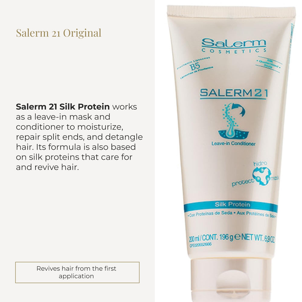 SALERM 21 Silk Protein dispenser close-up for controlled application.