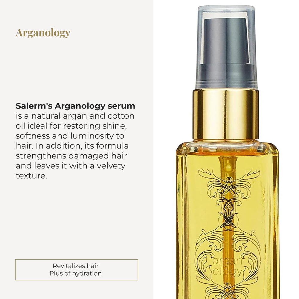 SALERM Arganology serum pump-action demonstrates easy, fast-absorption hydration
