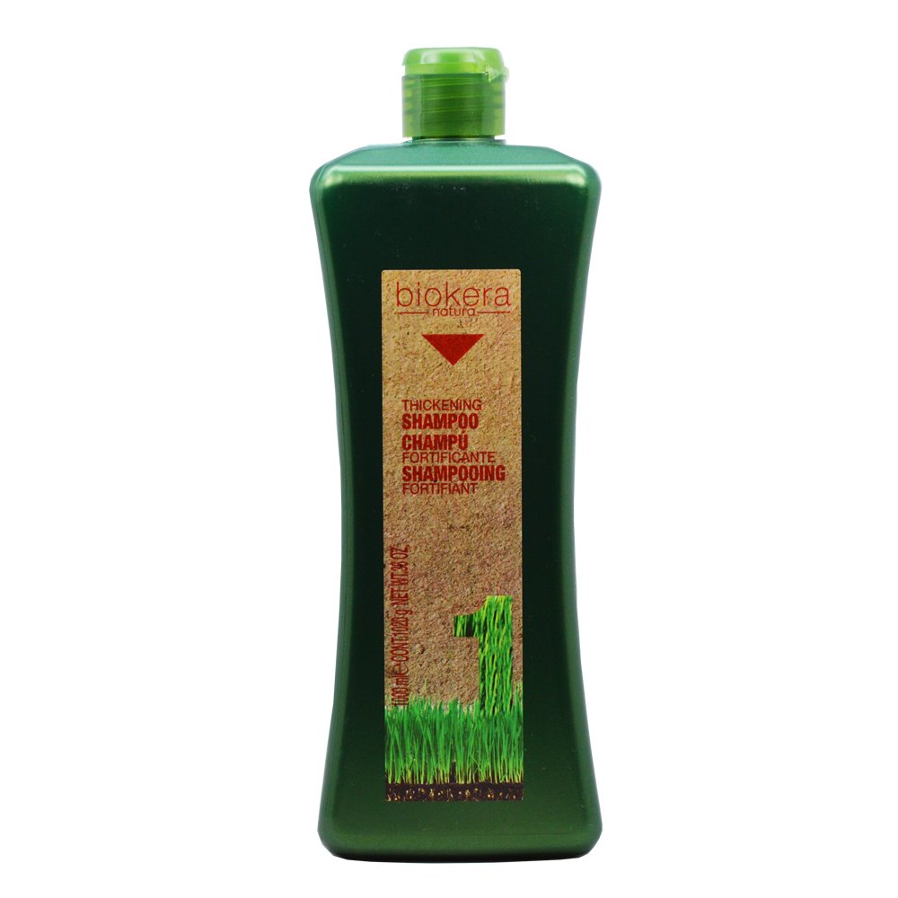 SALERM Biokera Natura Fortifying Shampoo bottle supports scalp nourishment and fuller-looking hair.