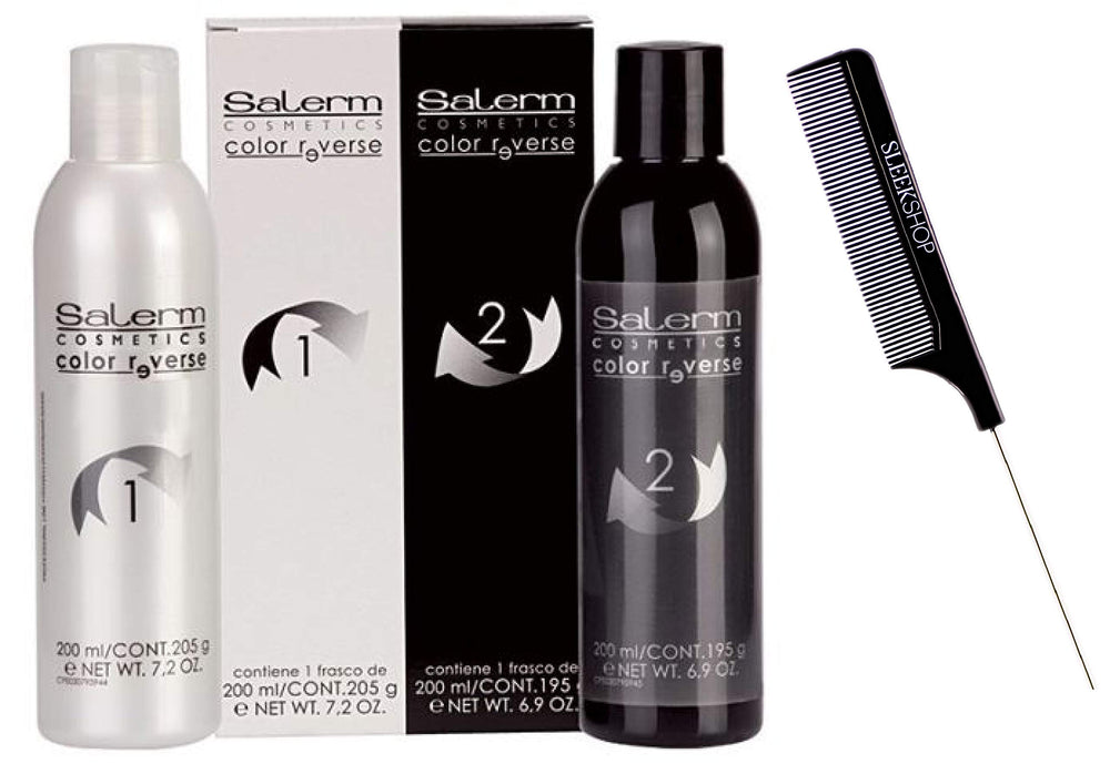 SALERM Color Reverse hair color remover with Sleekshop Stinaface comb for precise application and gentle pigment removal