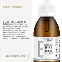 SALERM Hairlab Energizing Lotion applied for daily scalp nourishment.