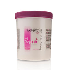 SALERM Hi Repair Mask bottle close-up for instant hair repair and hydration.