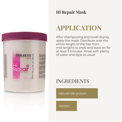 SALERM Hi Repair Mask enhances hair shine and softness during styling routine.