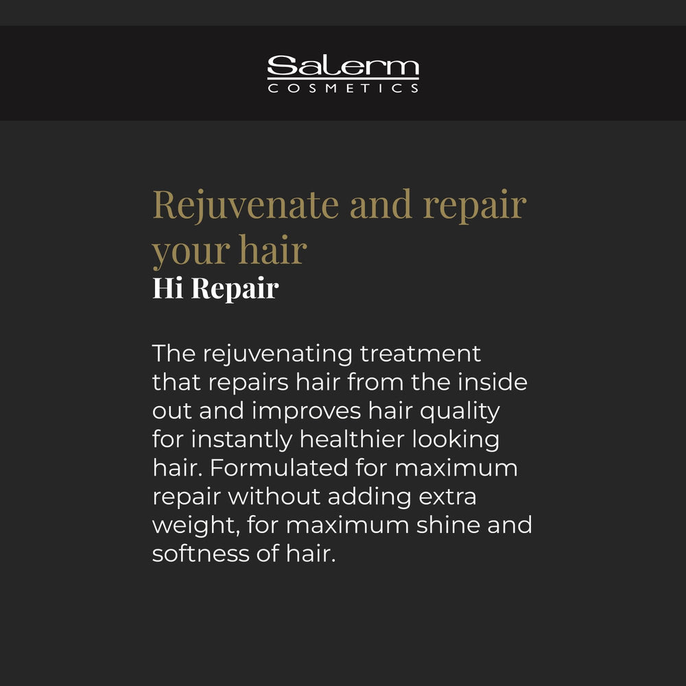 SALERM Hi Repair Mask mid-length application shows even distribution.