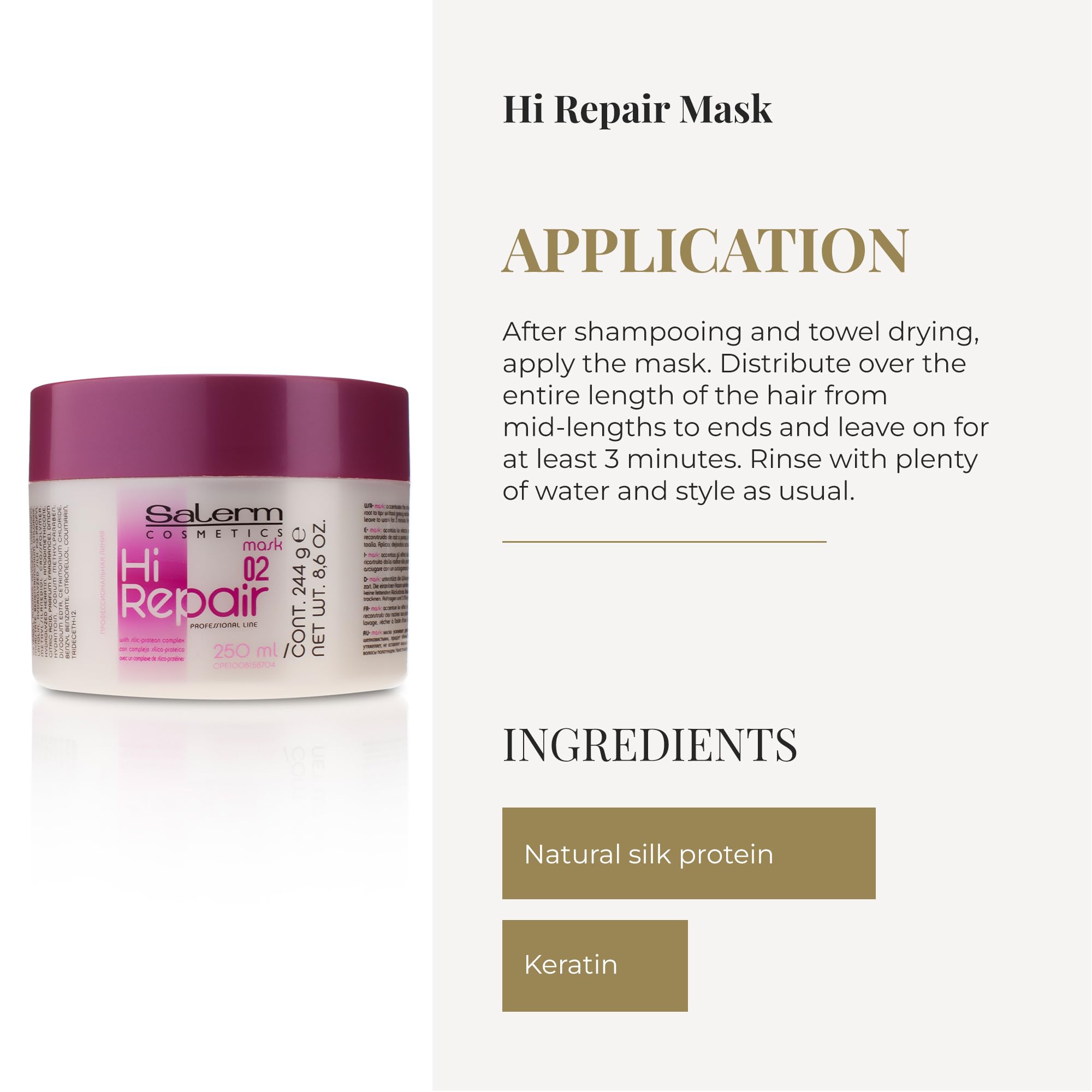 SALERM Hi Repair Mask tub opening suggests easy, thorough application.