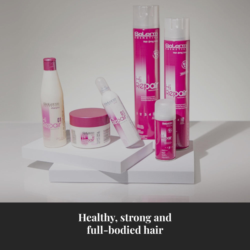 Applying Salerm Hi Repair Shampoo during shower for an easy routine.