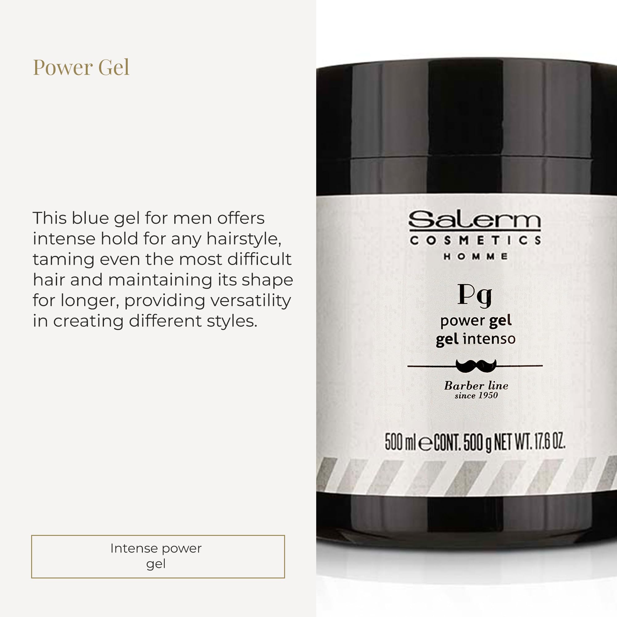 SALERM Homme Power Gel blue texture demonstrates hydrating, texture-building formula