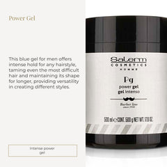 SALERM Homme Power Gel blue texture demonstrates hydrating, texture-building formula
