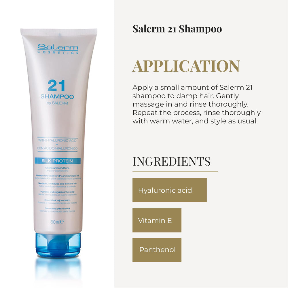 SALERM Hydrating Shampoo 21 hyaluronic-acid action supports moisture retention