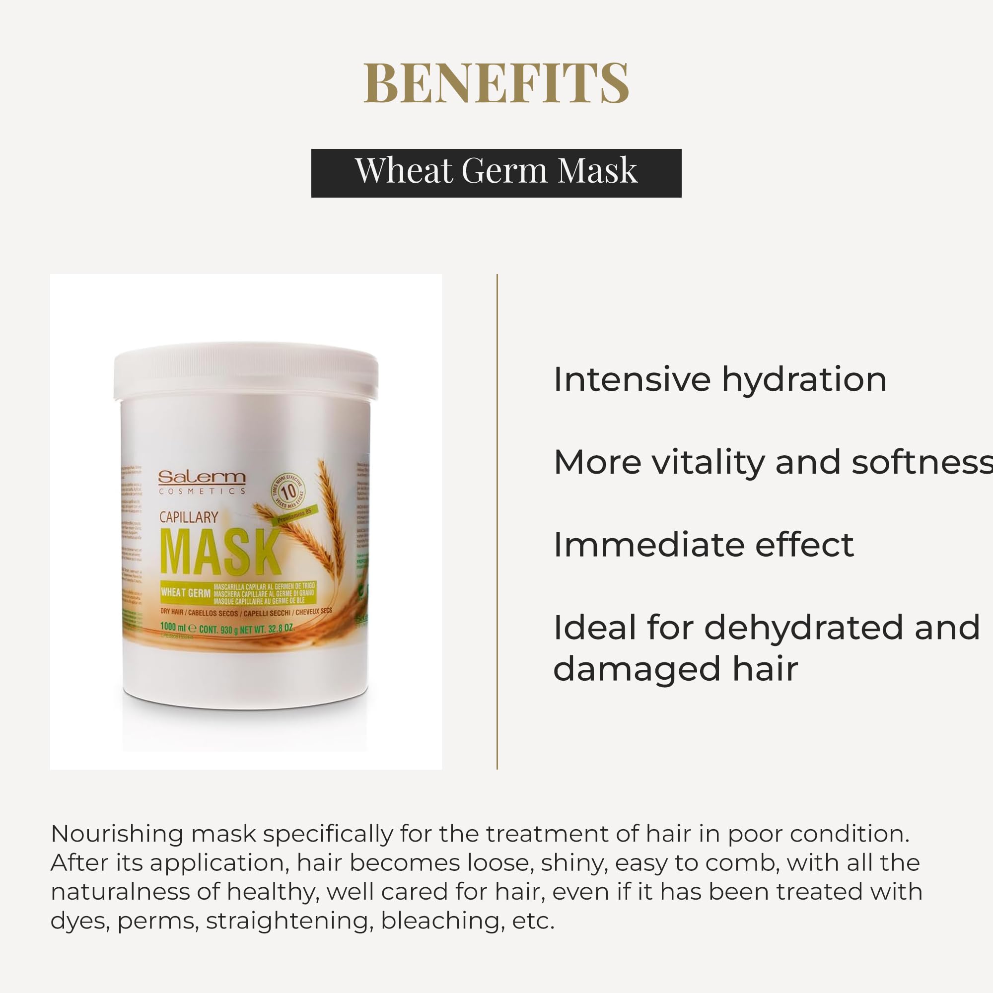 SALERM Nourishing Hair Mask application massage demonstrates nourishing treatment