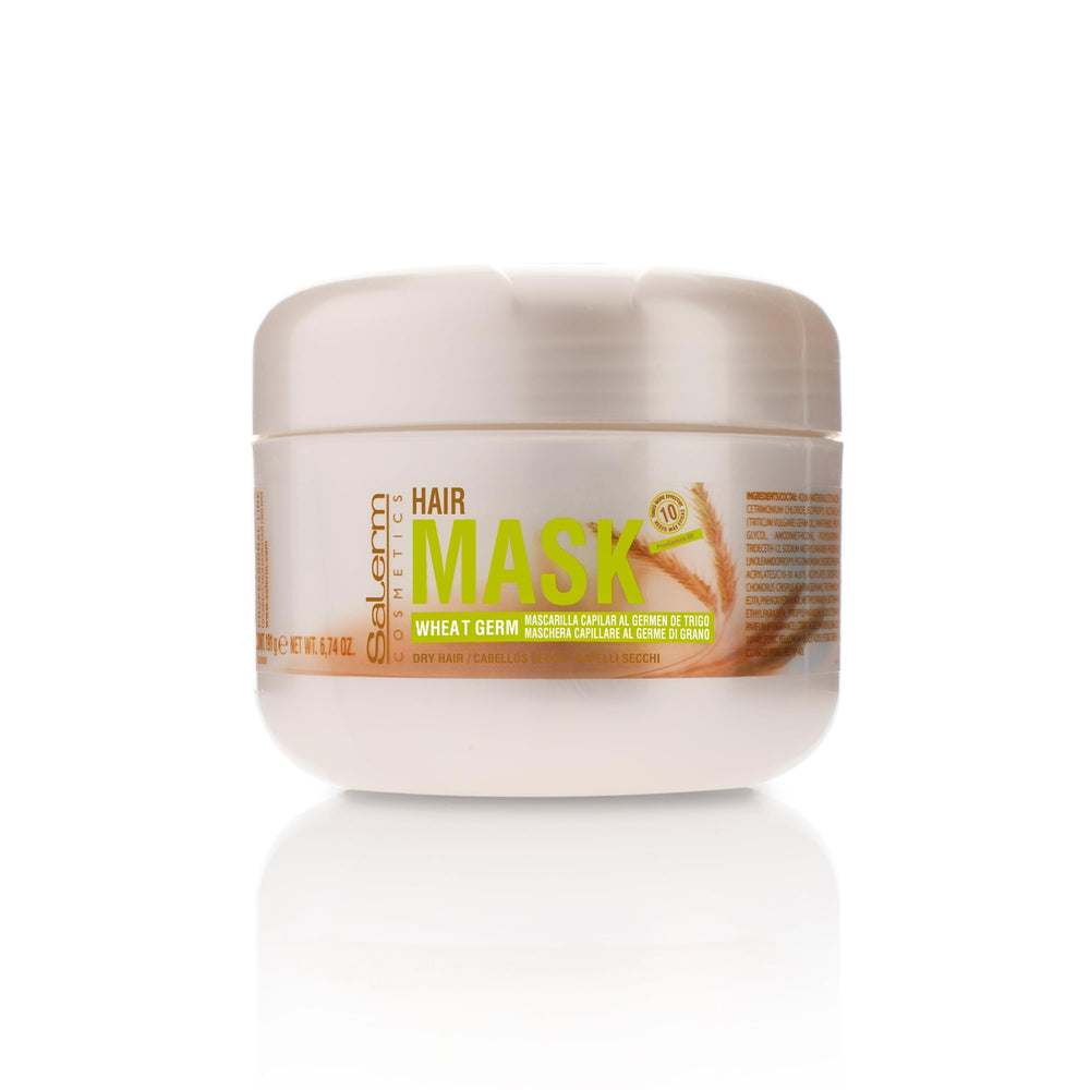 SALERM Nourishing Hair Mask with Wheat Germ jar shows deep hydration for dry hair