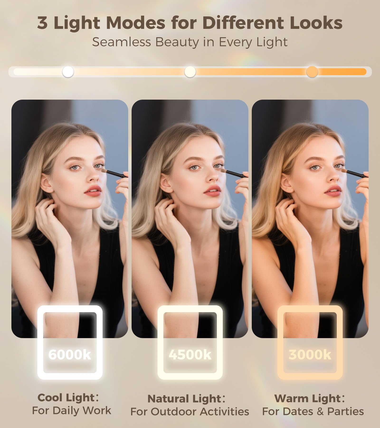 Saliwa vanity mirror 10x magnifier closeup for precise grooming tasks.