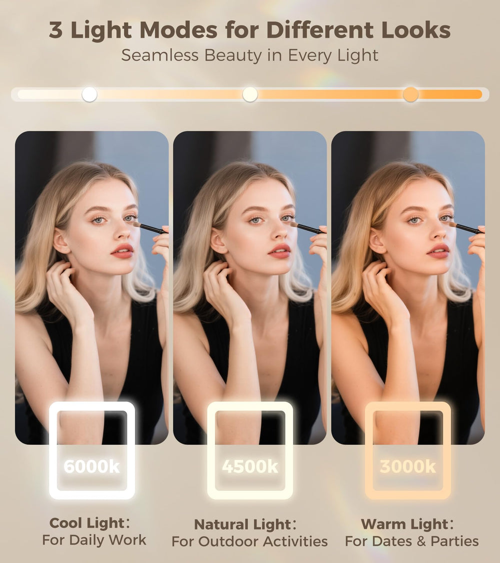Saliwa vanity mirror 10x magnifier closeup for precise grooming tasks.