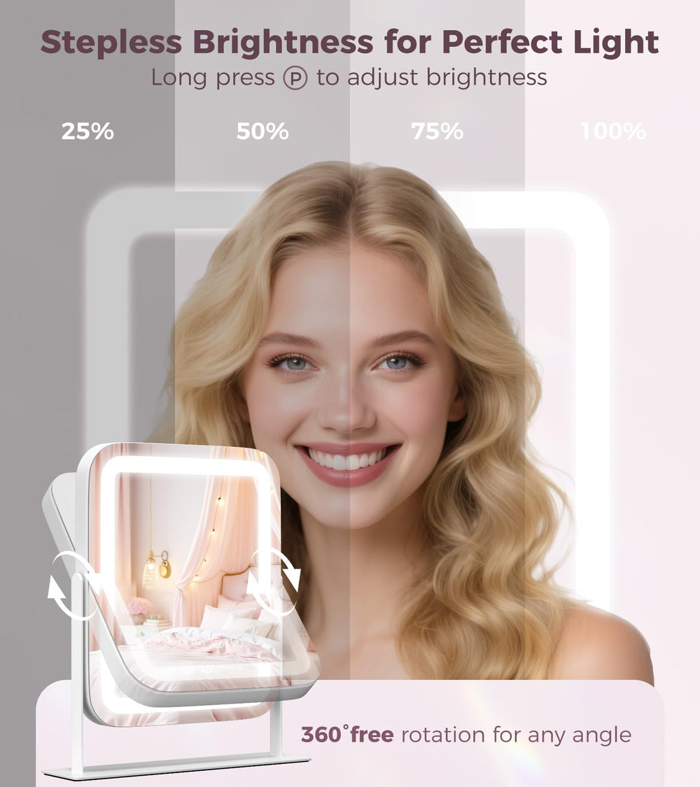 Saliwa vanity mirror 360-degree rotation for viewing from any angle