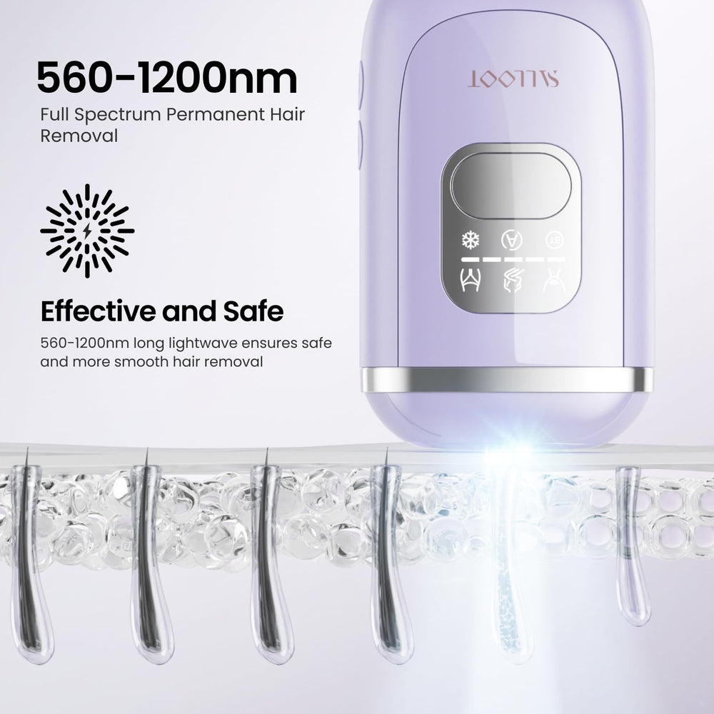 SALLOOT Nova P5 dual pulses target follicles for efficient hair reduction.