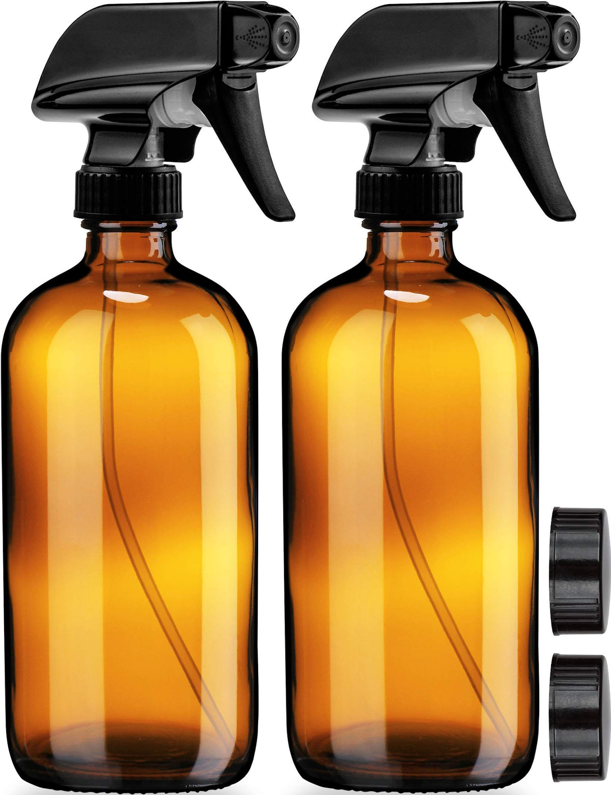 Sally's Organics amber glass spray bottle front view for versatile room and cleaning uses.