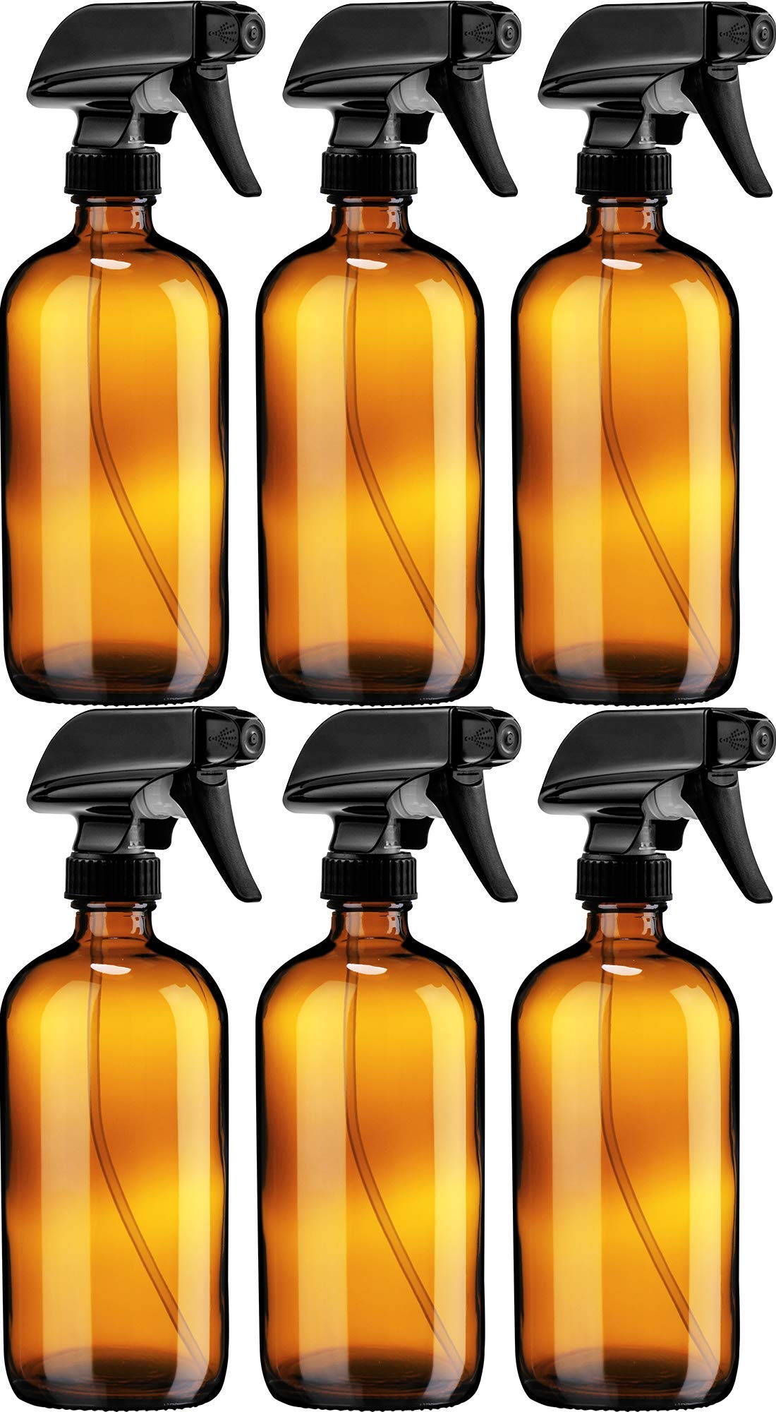 Sally's Organics empty amber glass spray bottle 16oz with UV protection for essential oils.