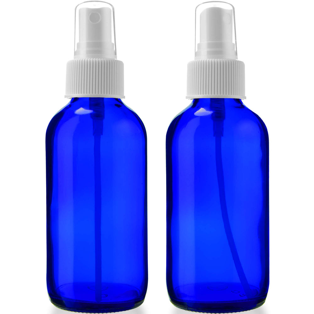 Sally's Organics empty blue glass atomizer spritzer for essential oils