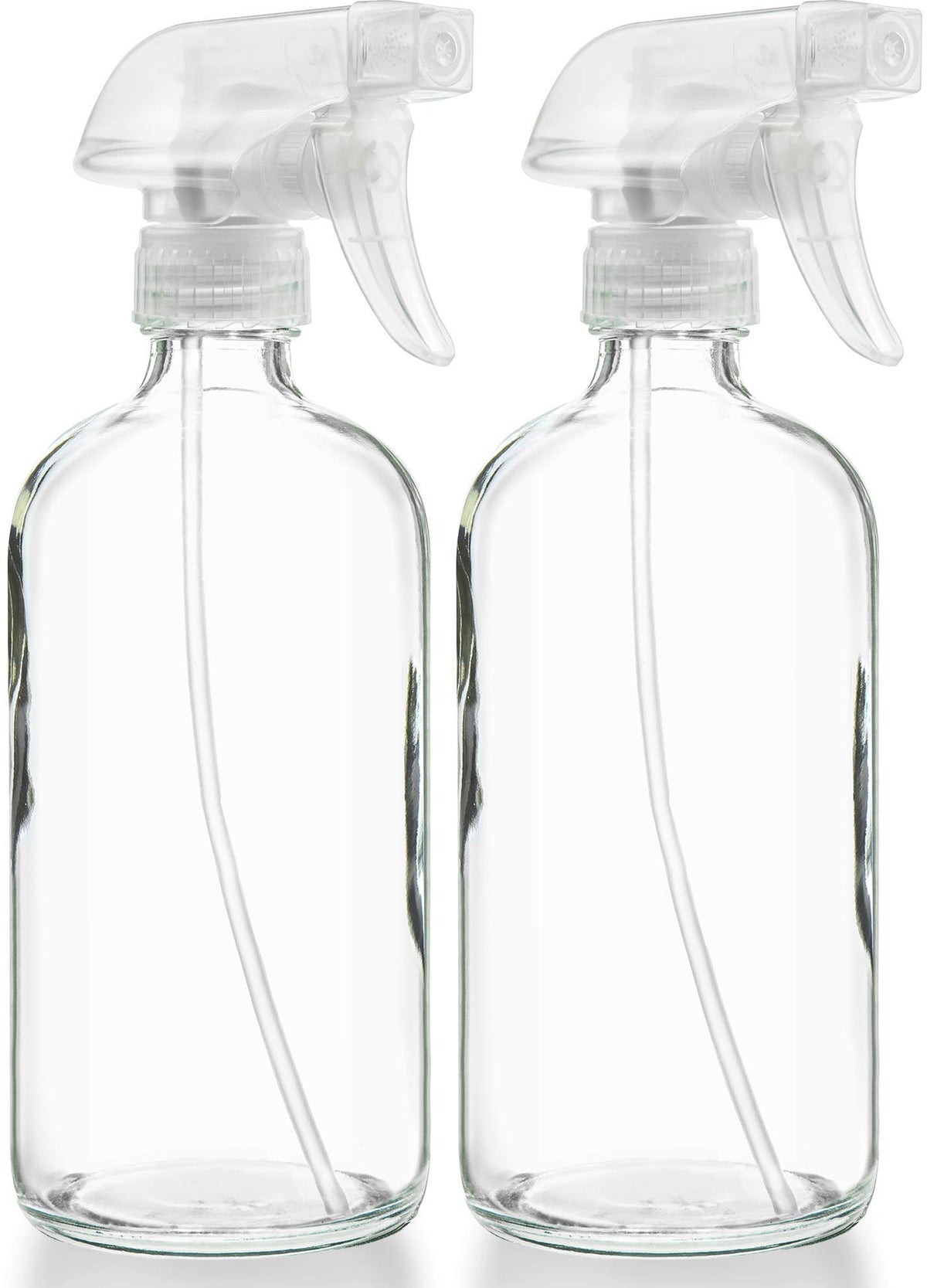 Sally's Organics empty clear glass spray bottle 16oz for reusable cleaning solutions