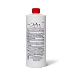 Salon Care 20 Volume Creme Developer label closeup shows stabilized formula for consistency