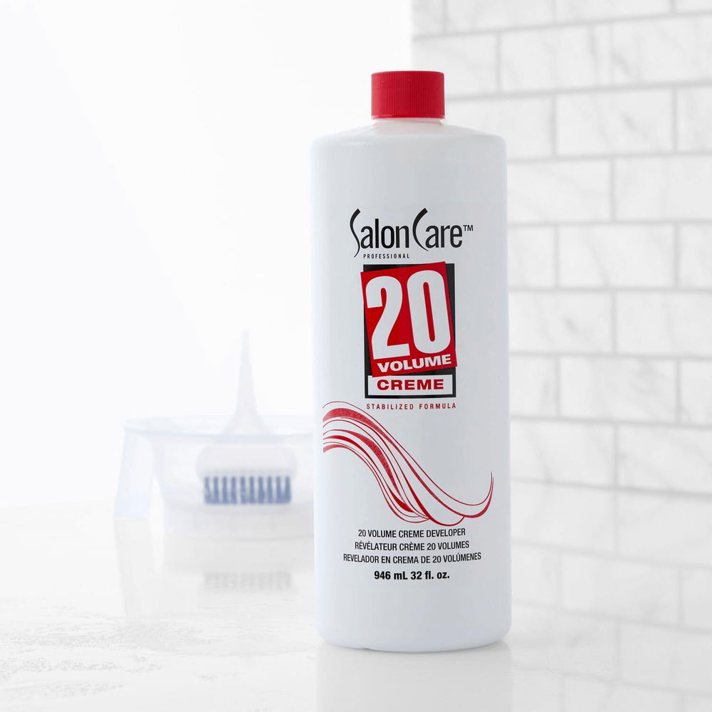 Salon Care 20 Volume Creme Developer mixed solution supports predictable lift outcomes