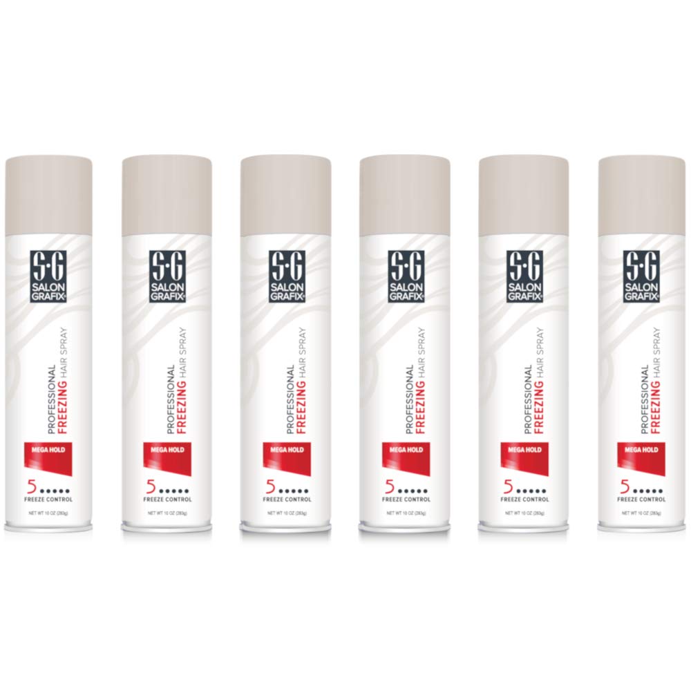 Salon Grafix freezing hairspray bottle for dramatic styles with mega hold all day