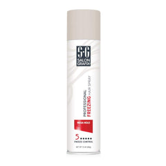 Salon Grafix Mega Hold Hairspray 2-pack with quick-dry formula for lasting styles.