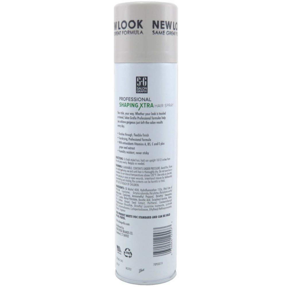 Salon Grafix Profession Shaping Hairspray spray action illustrates quick-dry mist