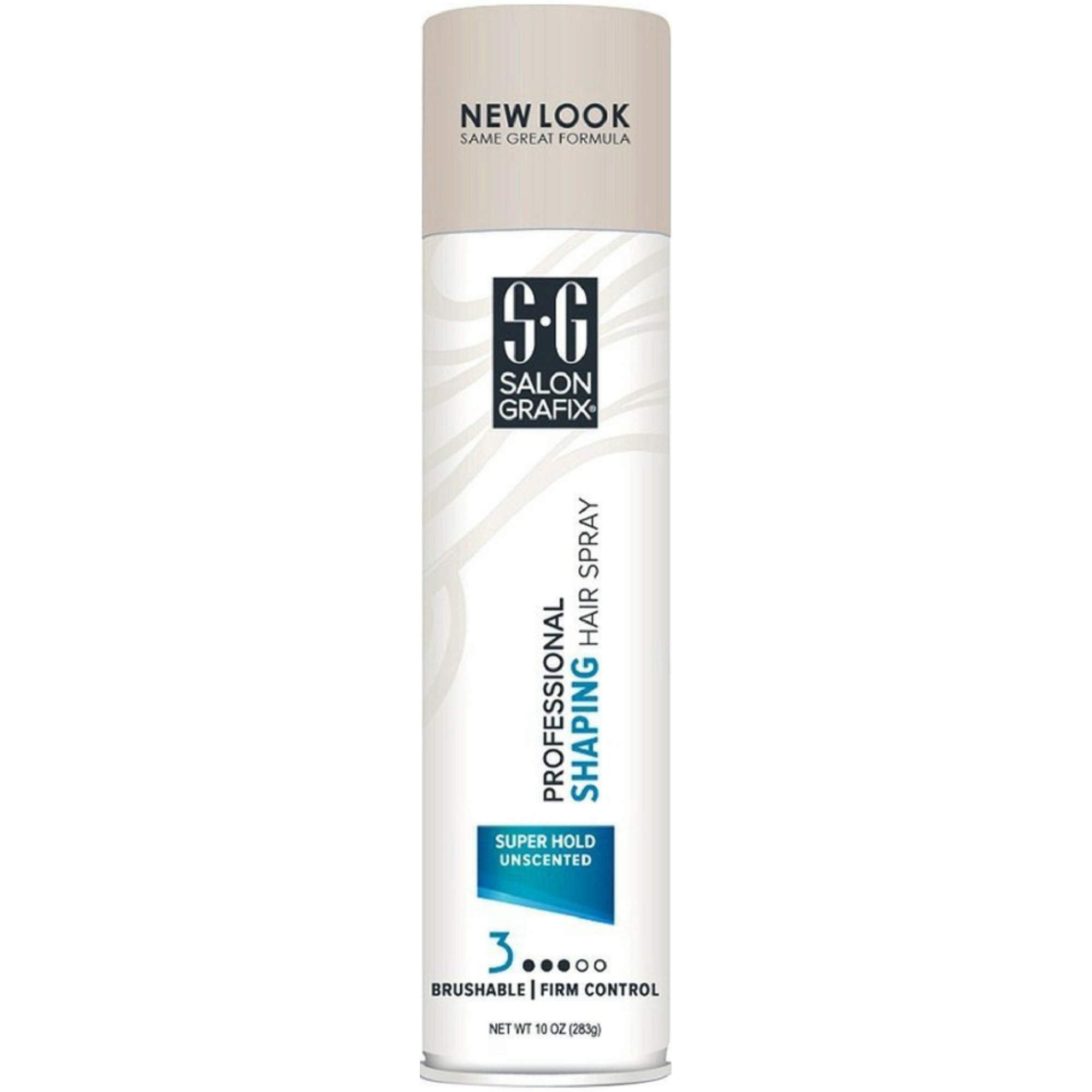 Salon Grafix Shaping Hair Spray bottle with unscented formula offering flexible hold.