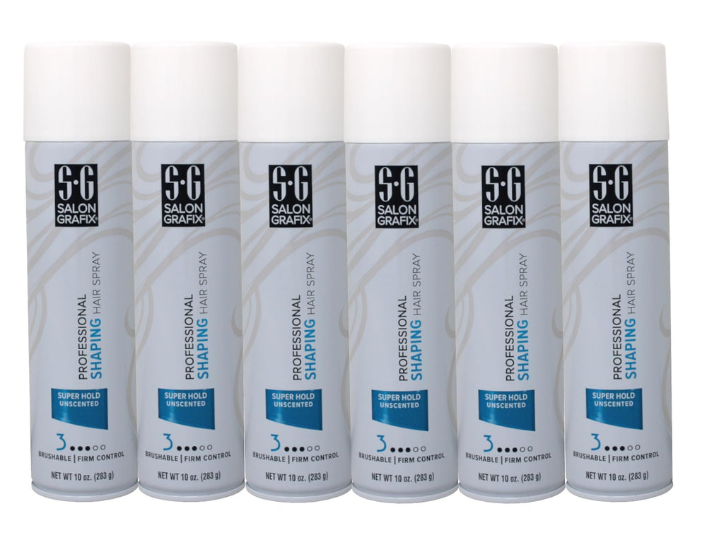 Salon Grafix Shaping Hair Spray nozzle dispenses evenly for quick-drying control.