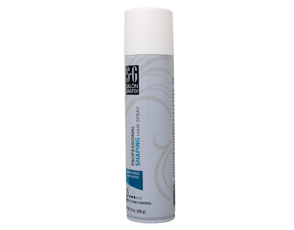 Salon Grafix Shaping Hair Spray close-up captures a styled look with hold.