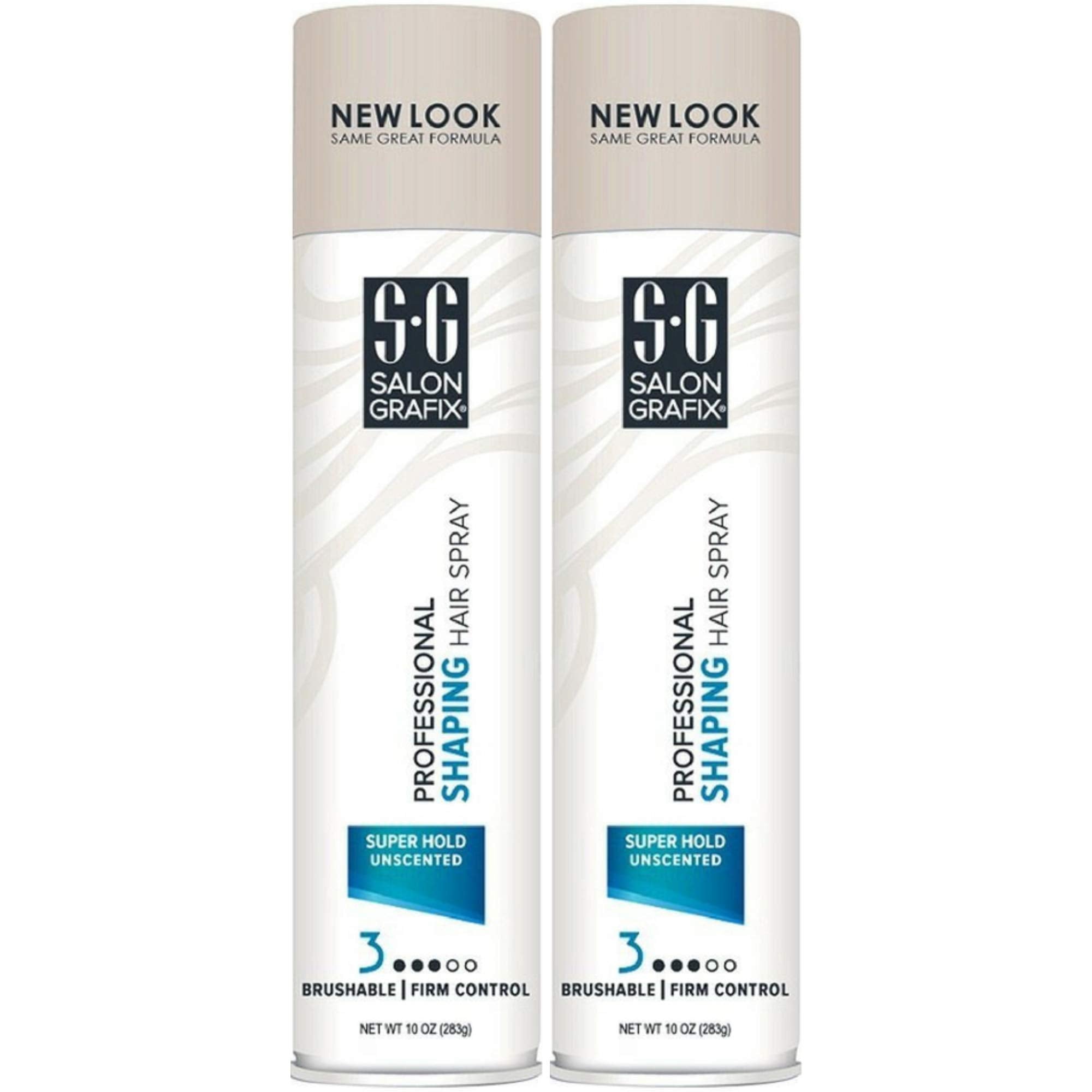 Salon Grafix shaping hair spray value pack 2 box showing unscented formula for versatile styling