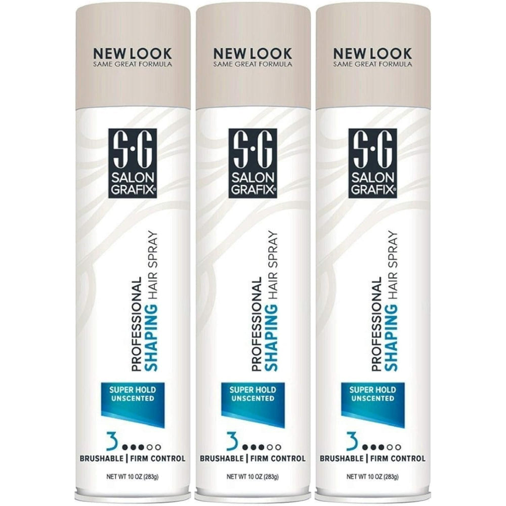 Salon Grafix Unscented Aero Hairspray 10oz bottle provides strong hold for all-day style.