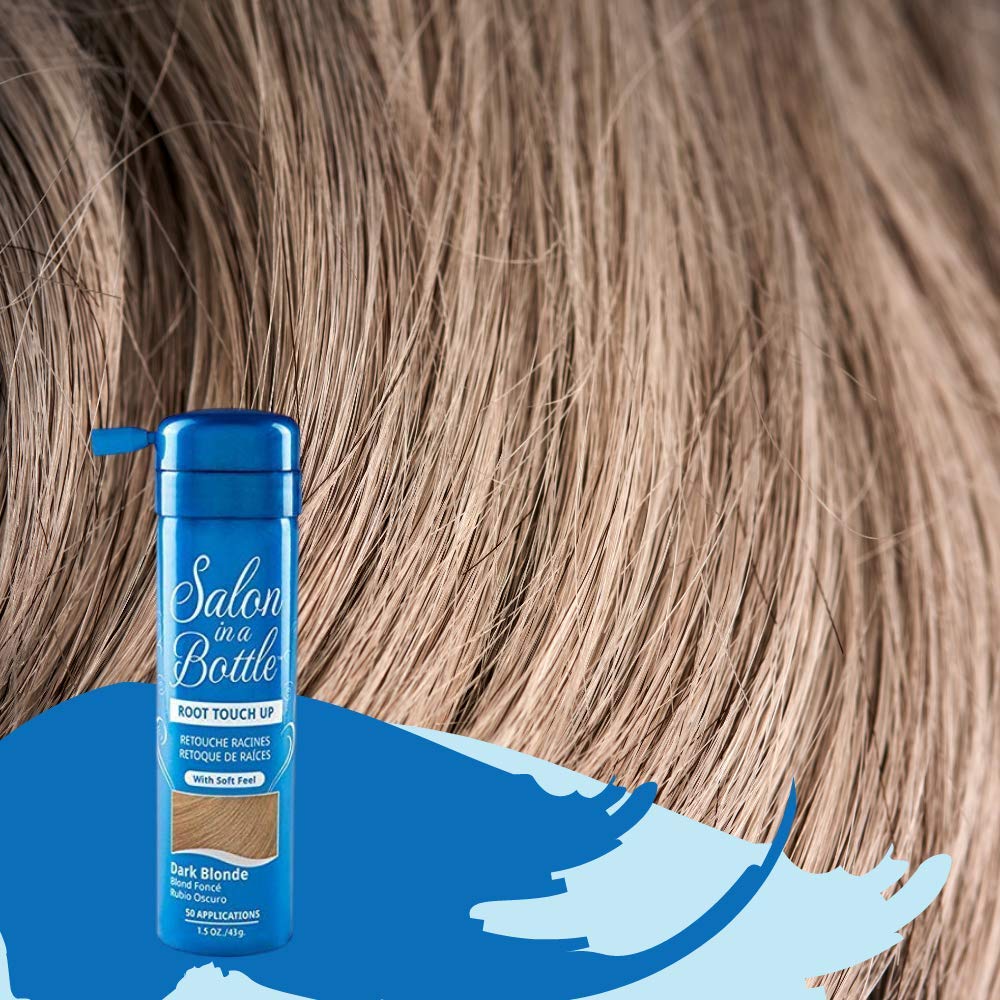 Salon in a Bottle root touch-up dark blonde packaging shows long-lasting use