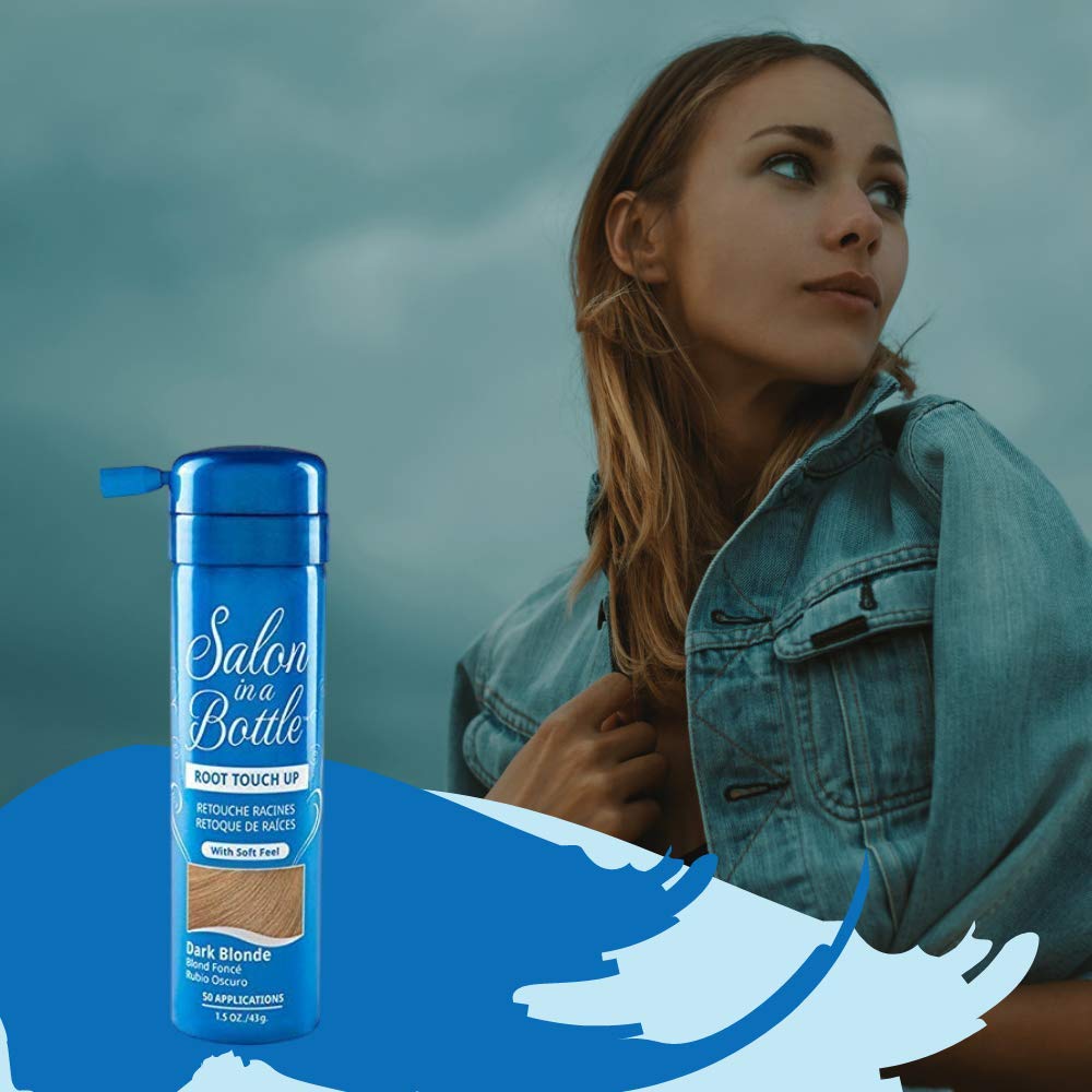 Salon in a Bottle root touch-up dark blonde spray on roots in action