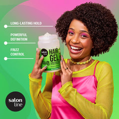 Salon Line Curly Hair Gelatin application smooths distribution for even detangling.